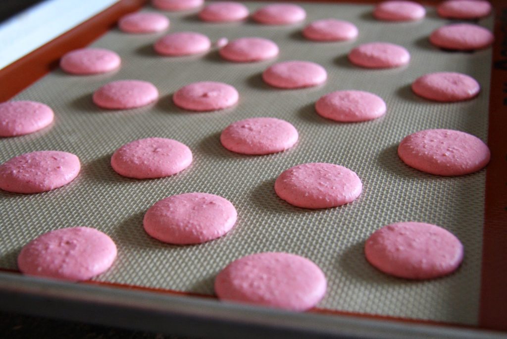 Macaron shells resting before being baked. 