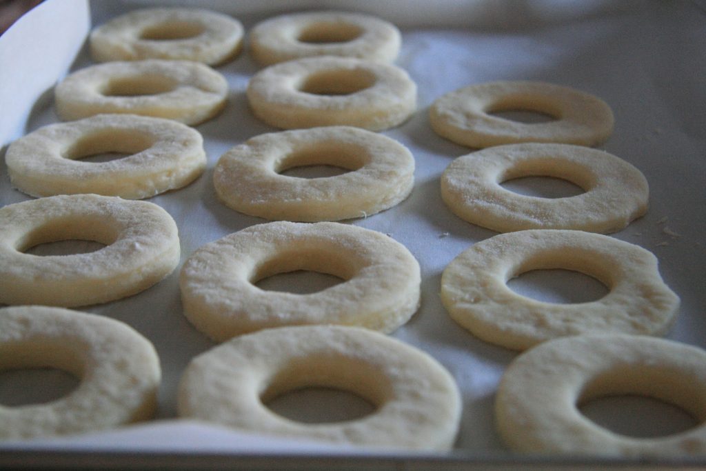 Final Proofing of DWJ's cronuts after they've been cut into donut shapes. Final Proofing of DWJ's cronuts after they've been cut into donut shapes.