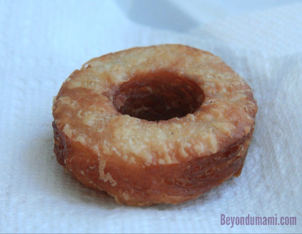 Dinner with Julie's cronut recipe after deep frying. Dinner with Julie's cronut recipe after deep frying.