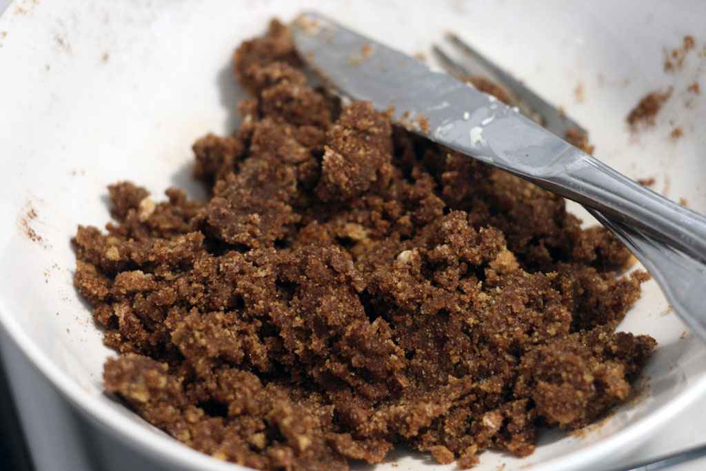 butter, brown sugar and cinnamon mixed together to make the filling