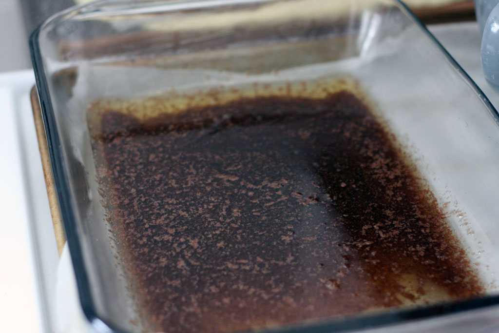 goo filled into a rectangular pan
