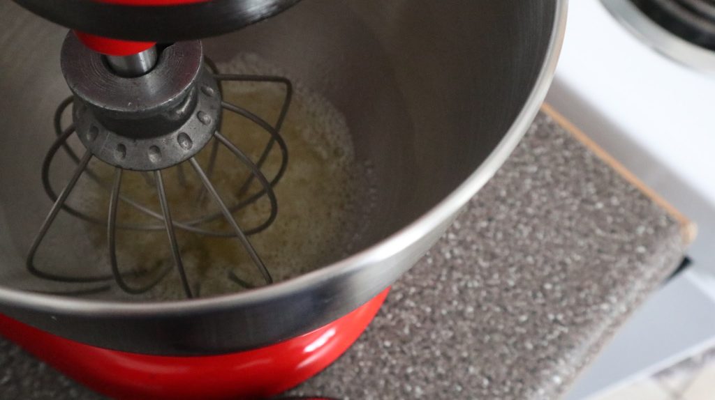 whisking egg whites in the kitchen aid