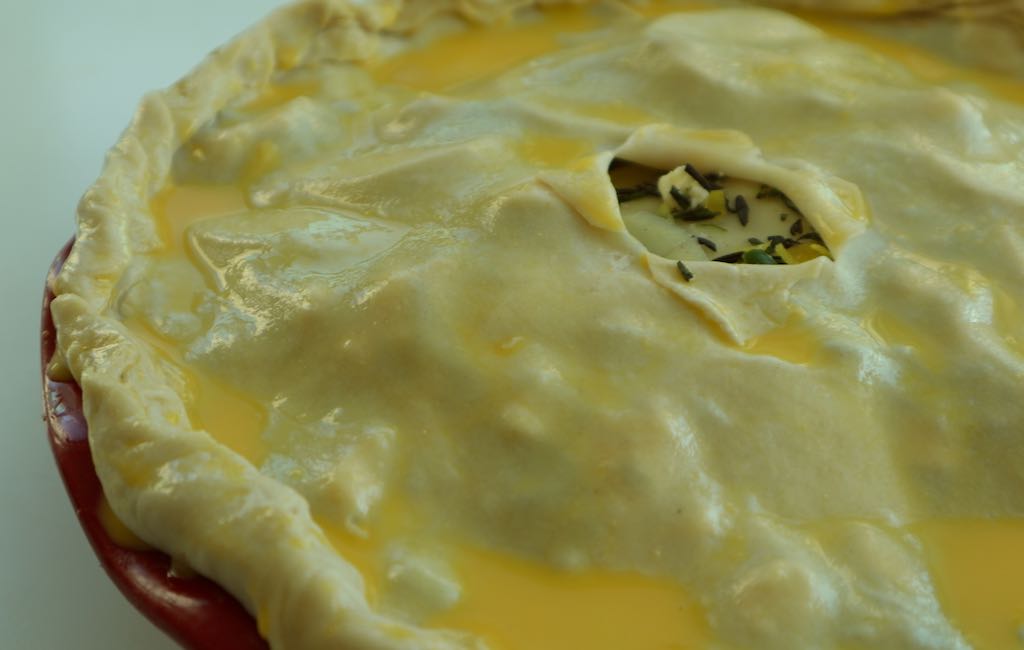 egg washed potato tourte
